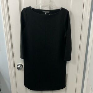 NWT Daisy Fuentes Black midi textured Dress scoop neck 3/4 sleeve size Medium